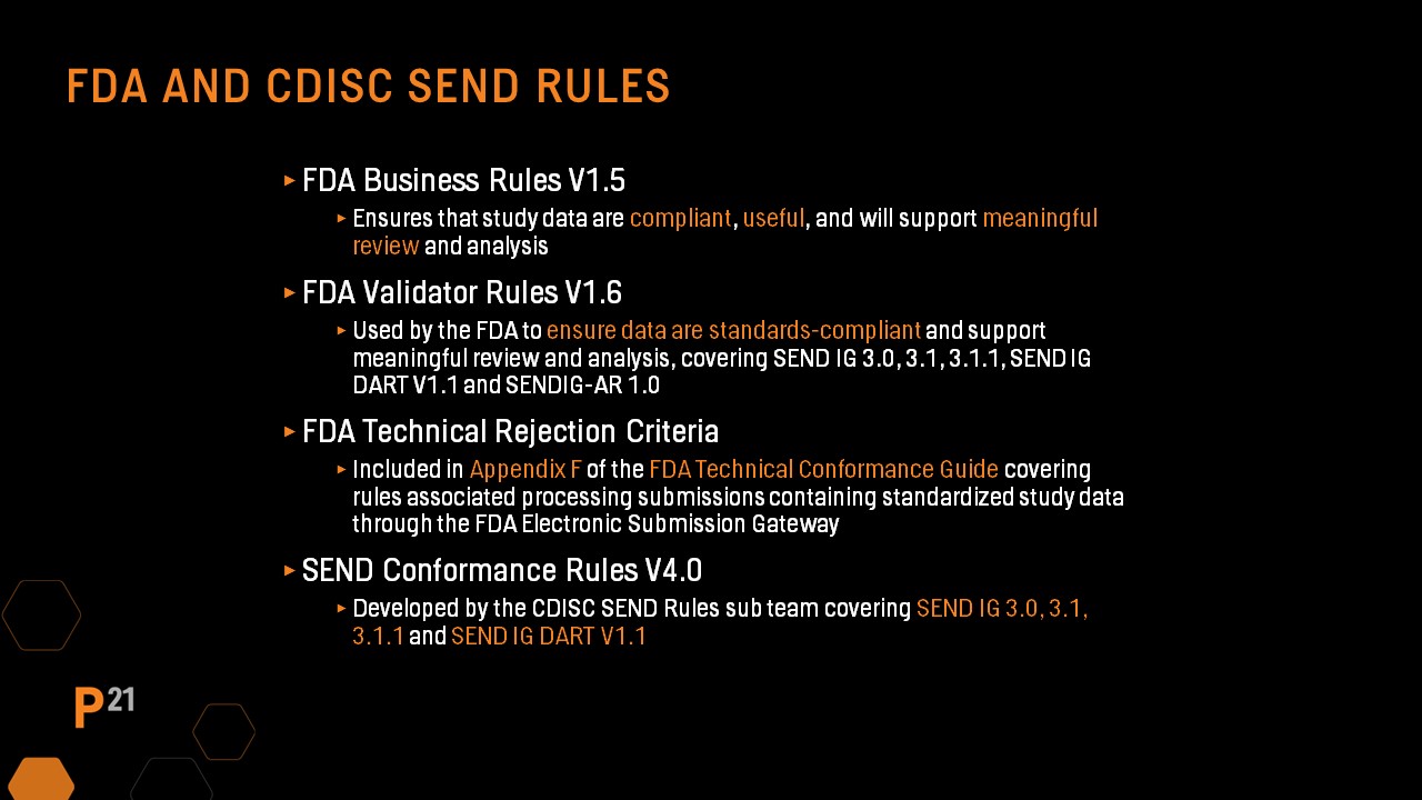 FDA and CDISC SEND Rules