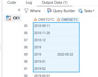 Incomplete CMSTDTC